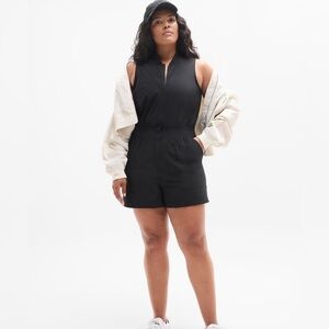 Athleta Black Zip-Up Romper size 16
